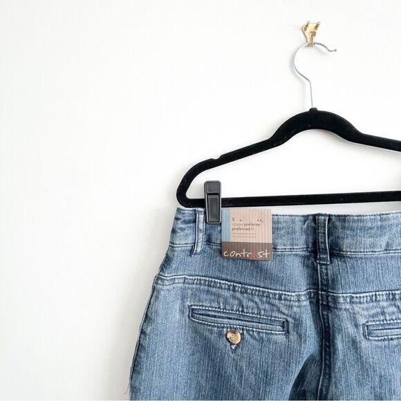 Reitmans Contrast Wide Leg Denim Trousers Blue Jeans Women's Size 5 NWT - Picture 4 of 9